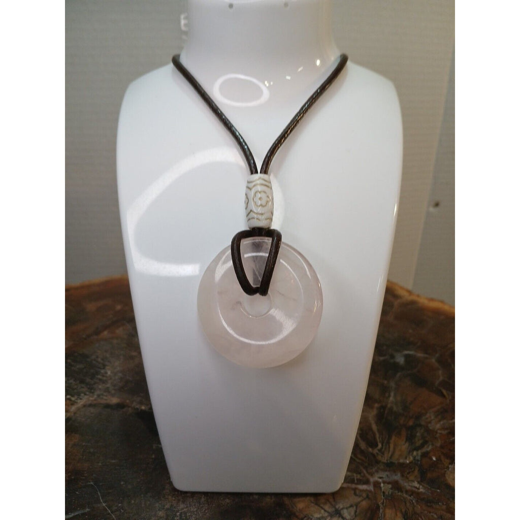 Rose Quartz Pendant Necklace — Handcrafted Natural Stone | CrystalCloud Company by CrystalCloud Company