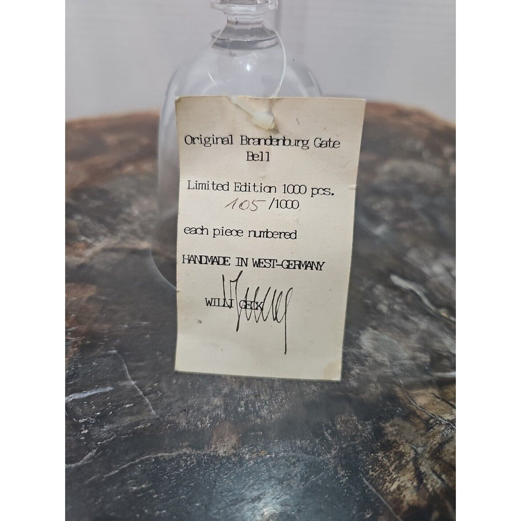 Crystal Bell Branderburg Hademade Limited edition.West Germany Berlin Wall by CrystalCloud Company