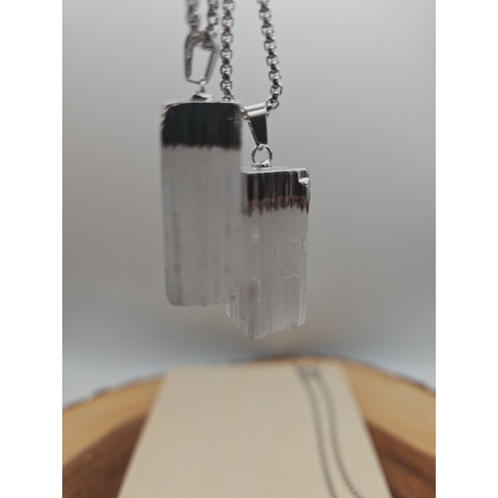 Selenite Crystal Necklace 1 Each W/Chain by CrystalCloud Company