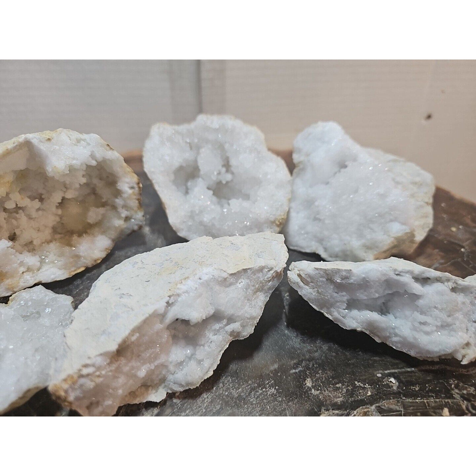 6pcs 2.72lbs Lot Geode Crystal Moroccan Quartz by CrystalCloud Company