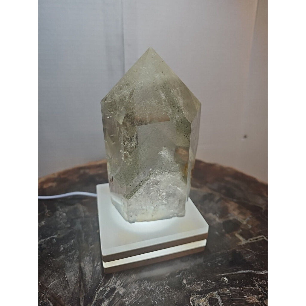 2.7LB Natural Green Ghost Phantom Quartz Crystal Obelisk Wand Point Healing. by CrystalCloud Company