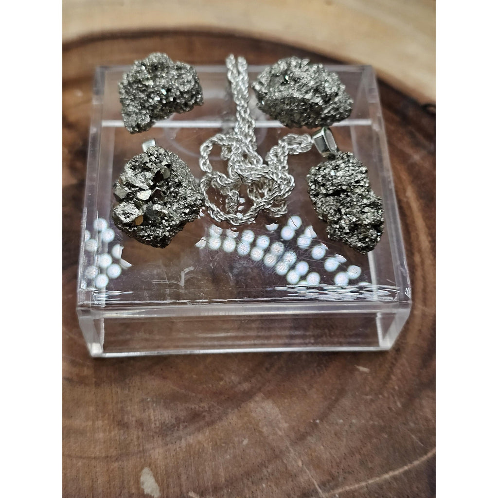 Golden Pyrite Pendant w/silver Chain by CrystalCloud Company
