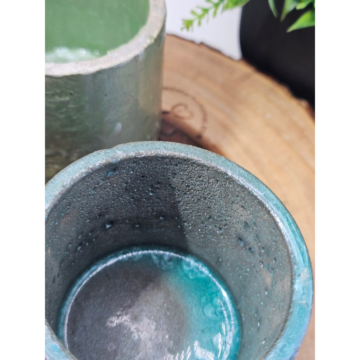 Set of 3 Handmade Concrete Candle Vessels — 2lb White Pearl Wax, 15 Wicks, Unscented