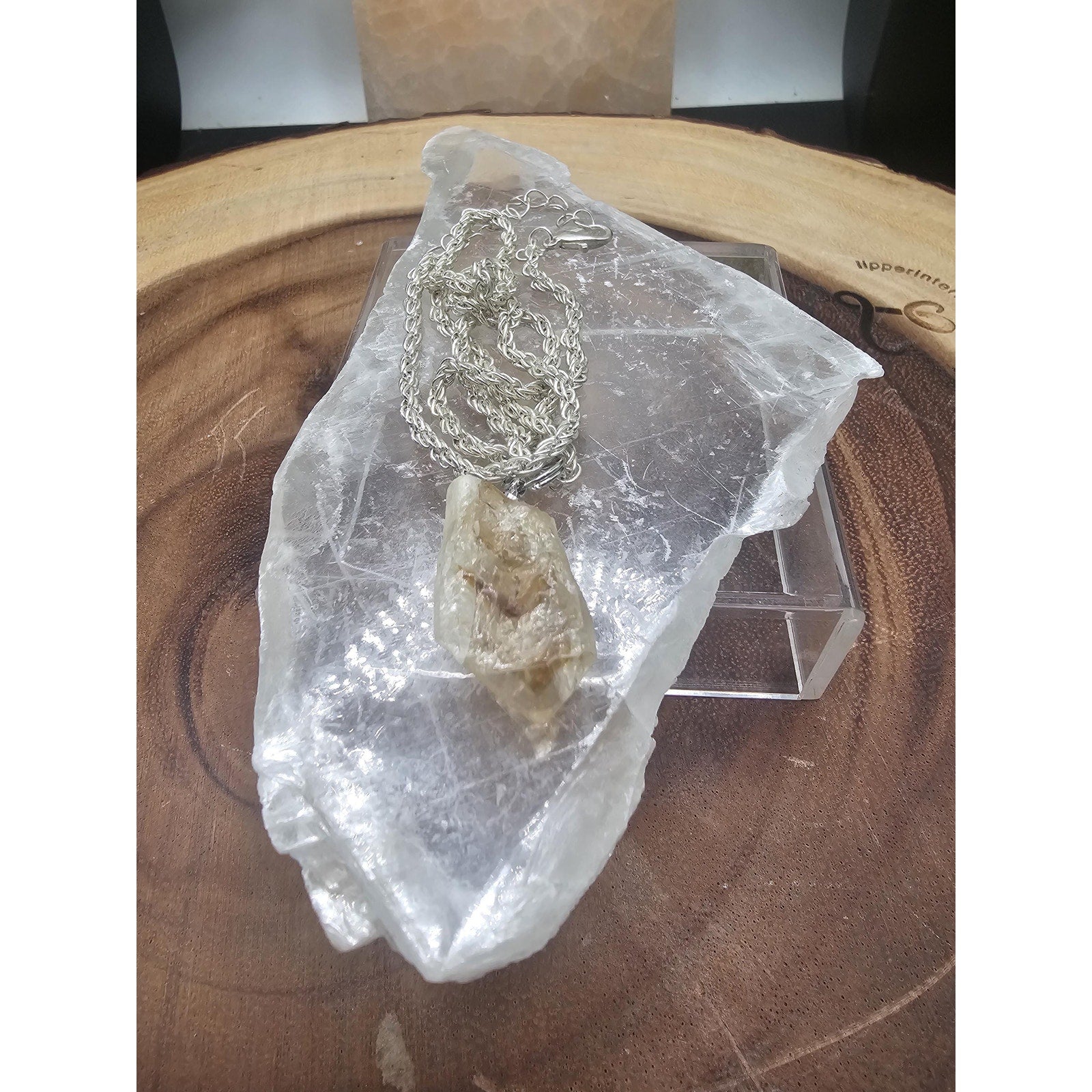 Raw Citrine pendant necklace Copper Wire by CrystalCloud Company