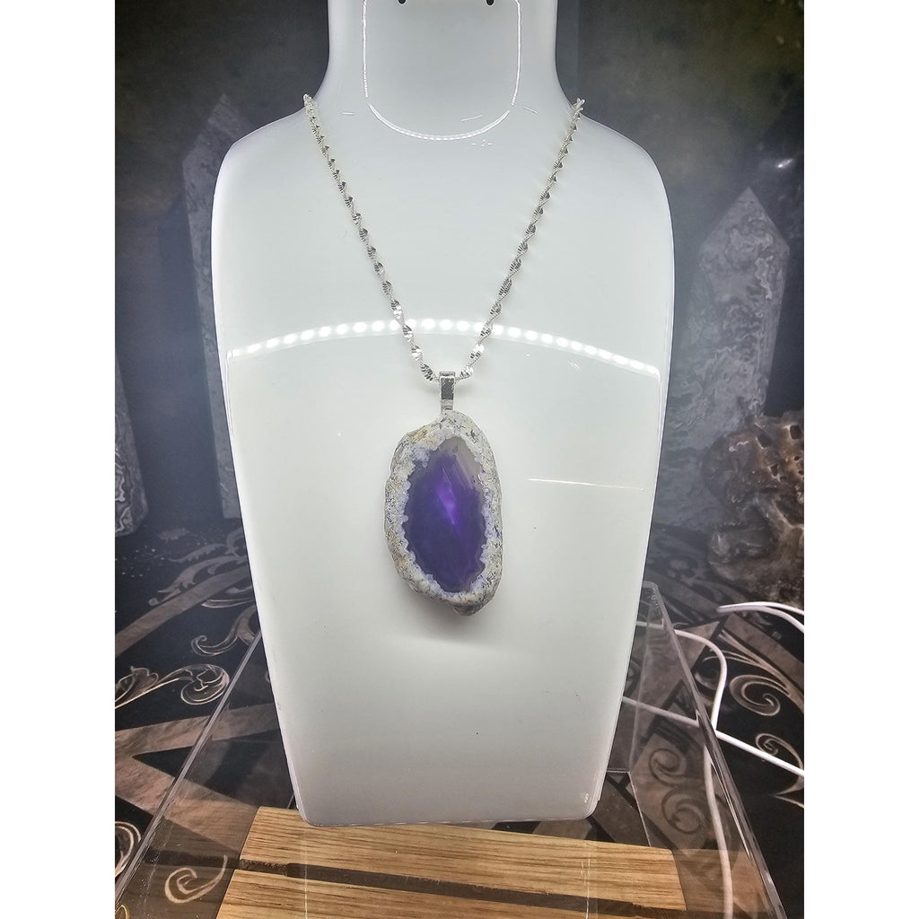 Purple agate Pendant Necklace by CrystalCloud Company