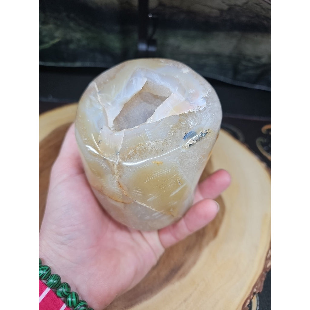 2.69LB 1Pcs Natural Agate Carnelian Quartz Crystal Decoration Geode by CrystalCloud Company