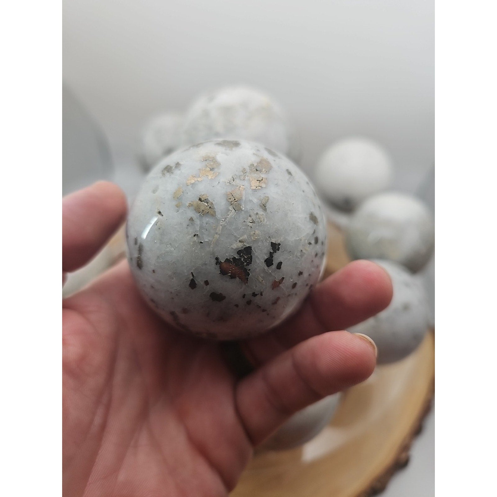 1 Each Natural Golden Pyrite & Jasper Crystal Sphere Ball Polished 55mm + by CrystalCloud Company