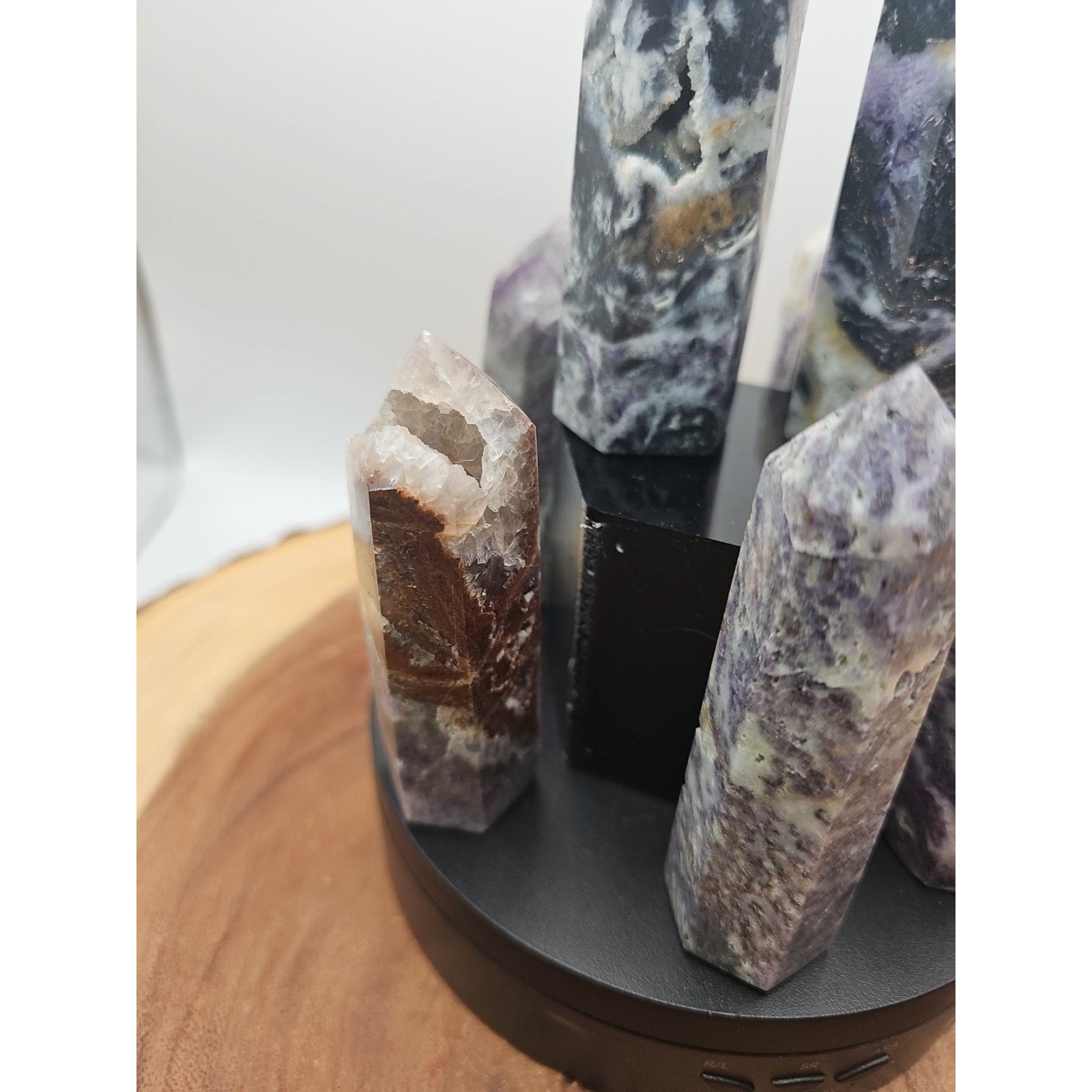 2Pcs Natural Rainbow Fluorite Quartz Crystal Point Tower Polished 4in Tall Avg by CrystalCloud Company
