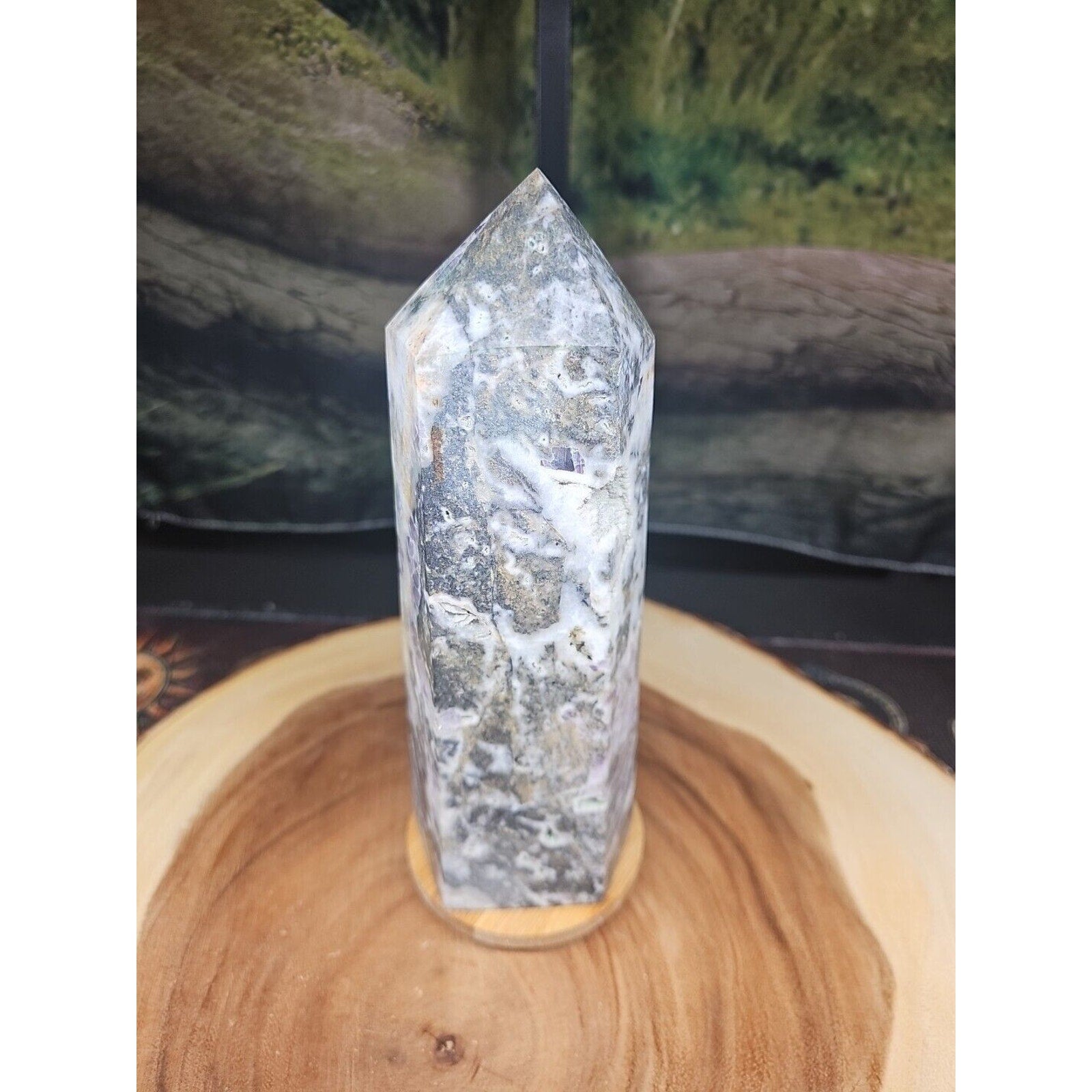 3.41LB 1Pcs Natural Rainbow Fluorite Quartz Crystal Point Tower Polished Healing by CrystalCloud Company