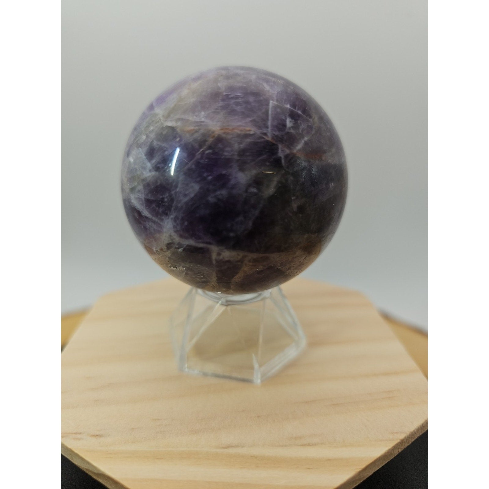 Chevron Amethyst Sphere 250g 56mm by CrystalCloud Company