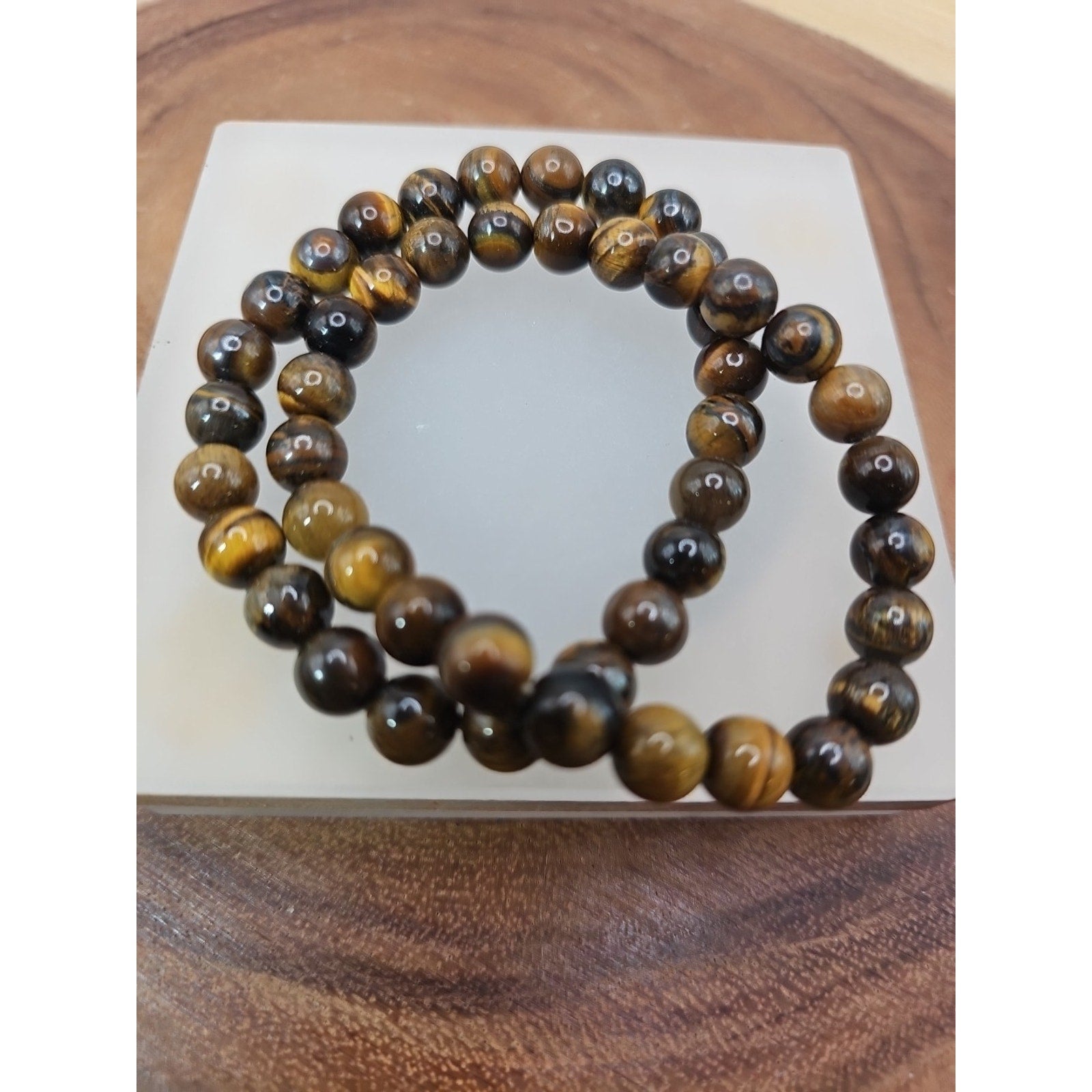 1 Handmade 8mm Mixed Natural Gemstone Tigers Eye Stretchy Bracelet Reiki Chakra by CrystalCloud Company