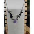 Amethyst Crystal Necklace 16in Stainless Steel by CrystalCloud Company