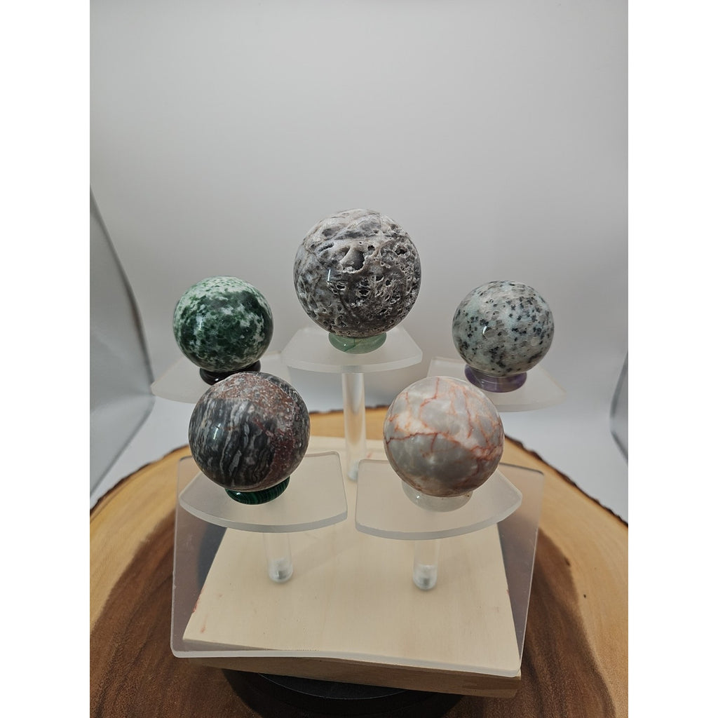 Ocean Jasper Sphere W/stand by CrystalCloud Company