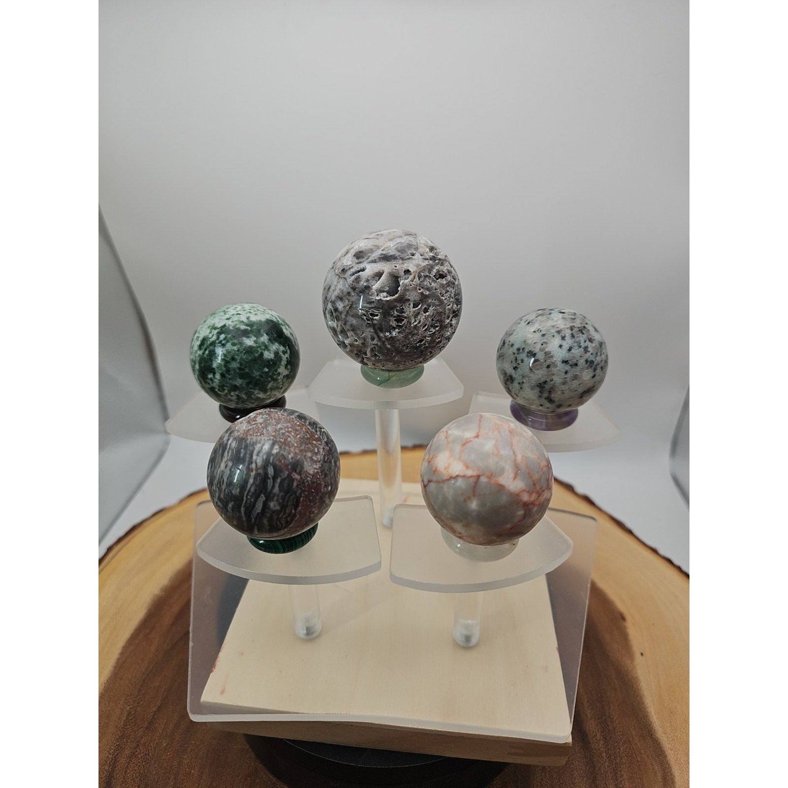 Ocean Jasper Sphere W/stand by CrystalCloud Company