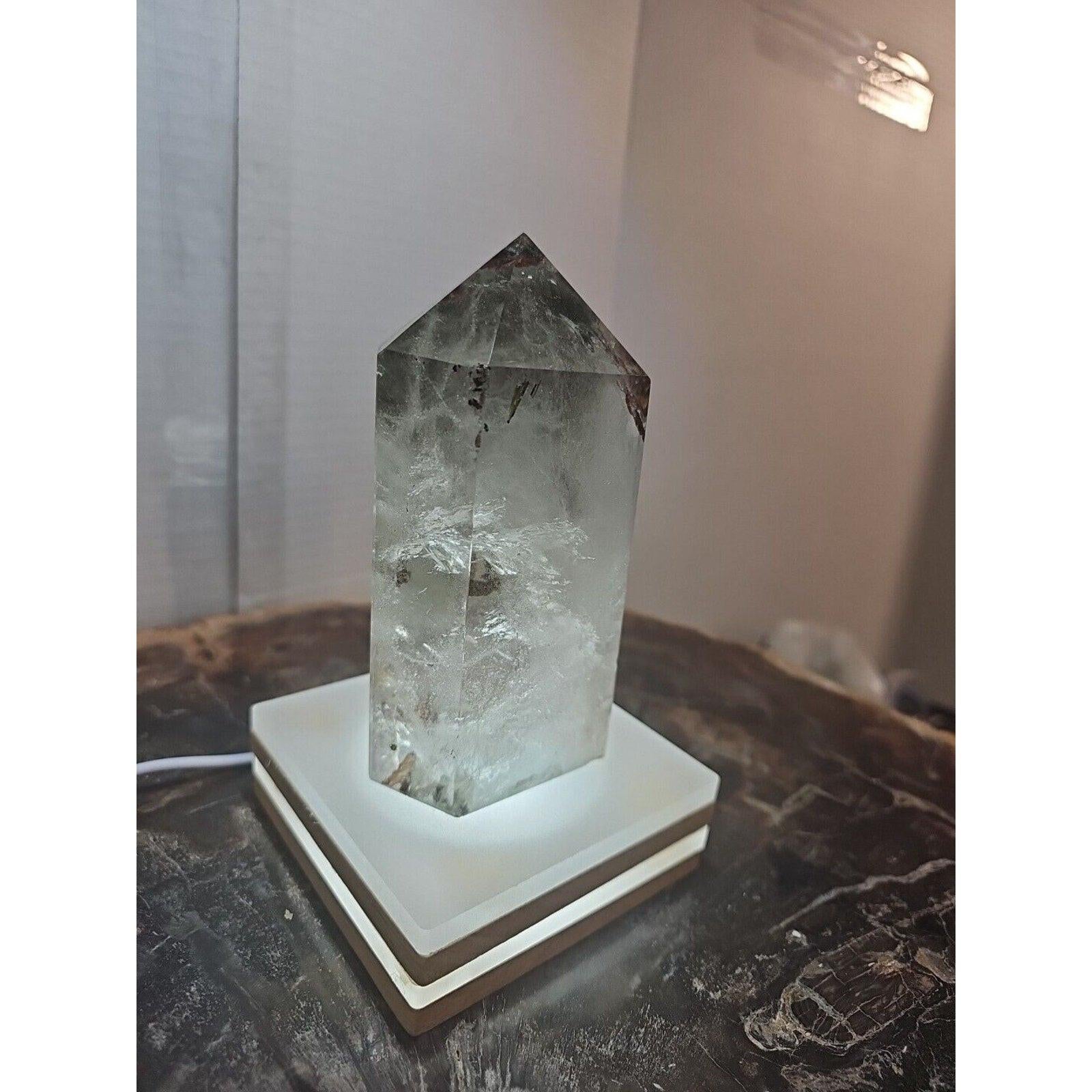 Madagascar Green Ghost Phantom Quartz Obelisk - 1.73LB Vitreous Healing Point | CrystalCloud Company by CrystalCloud Company