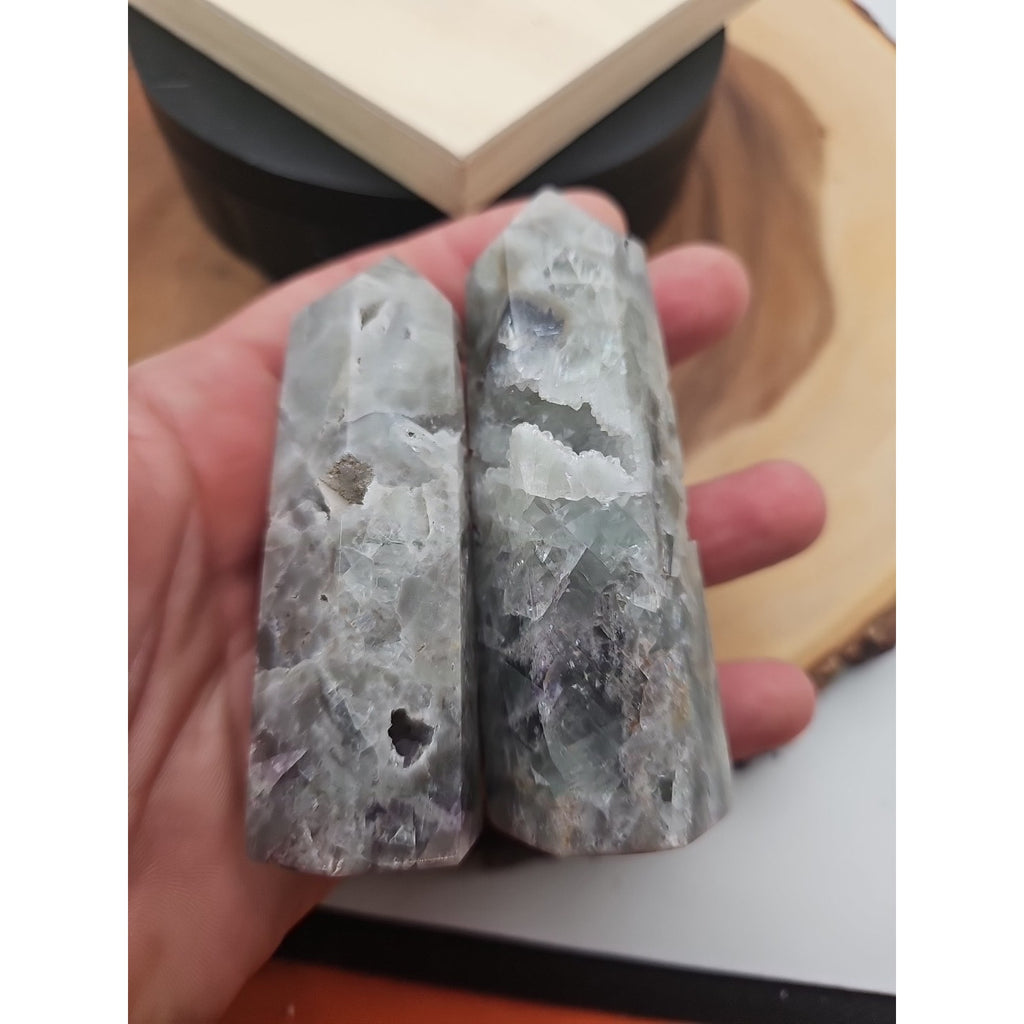 Fluorite Crystal Towers 1 Pair .56lb by CrystalCloud Company