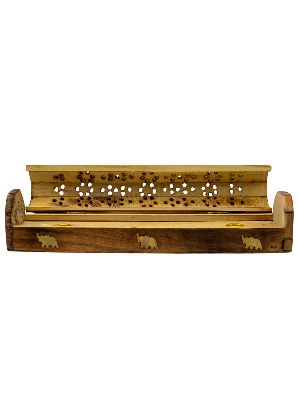 Brass Inlay Elephant Coffin Incense Burner by Enchanted Soul