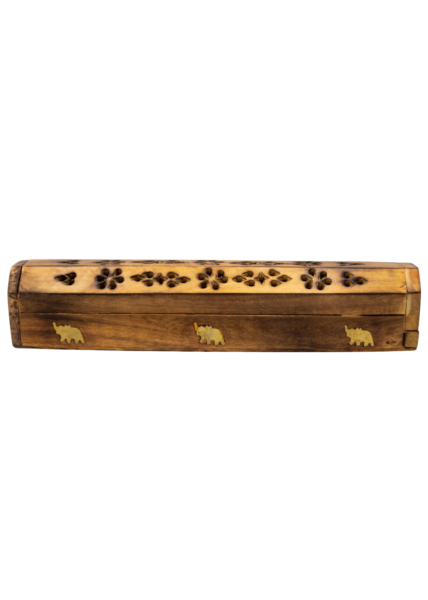 Brass Inlay Elephant Coffin Incense Burner by Enchanted Soul