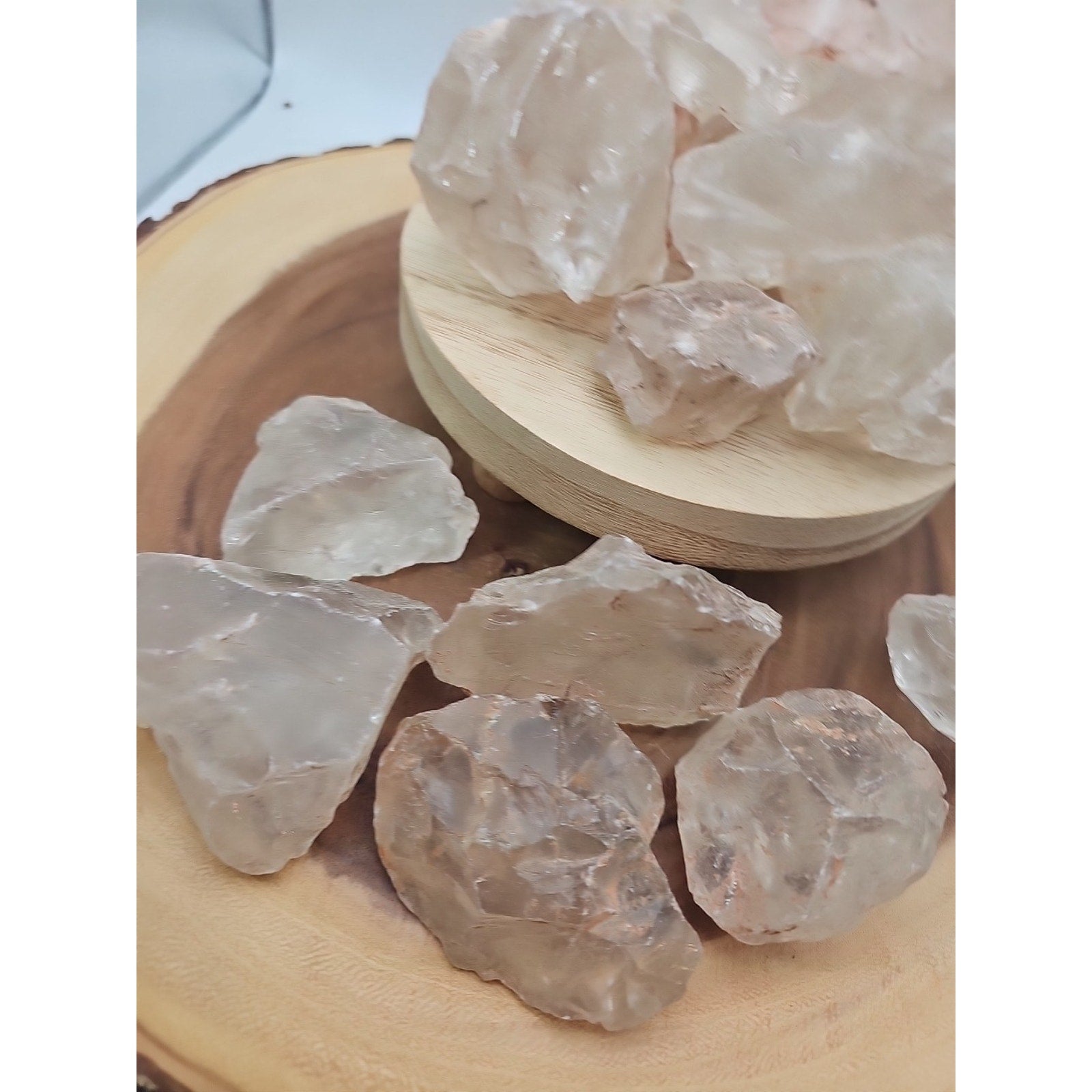 1lb Natural Raw Clear White Quartz Crystal Original Healing 5pcs Avg by CrystalCloud Company