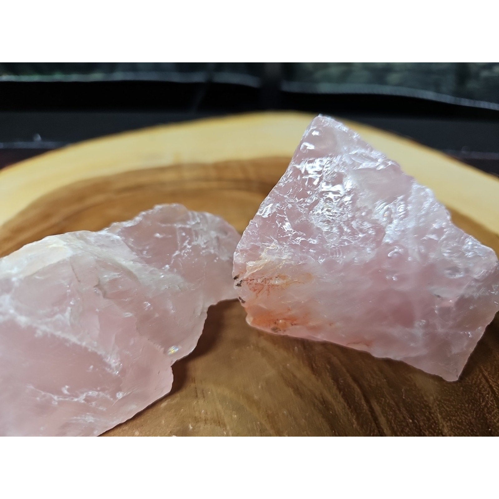 1 Pair Rose Wuartz Raw Chunk 1lb by CrystalCloud Company