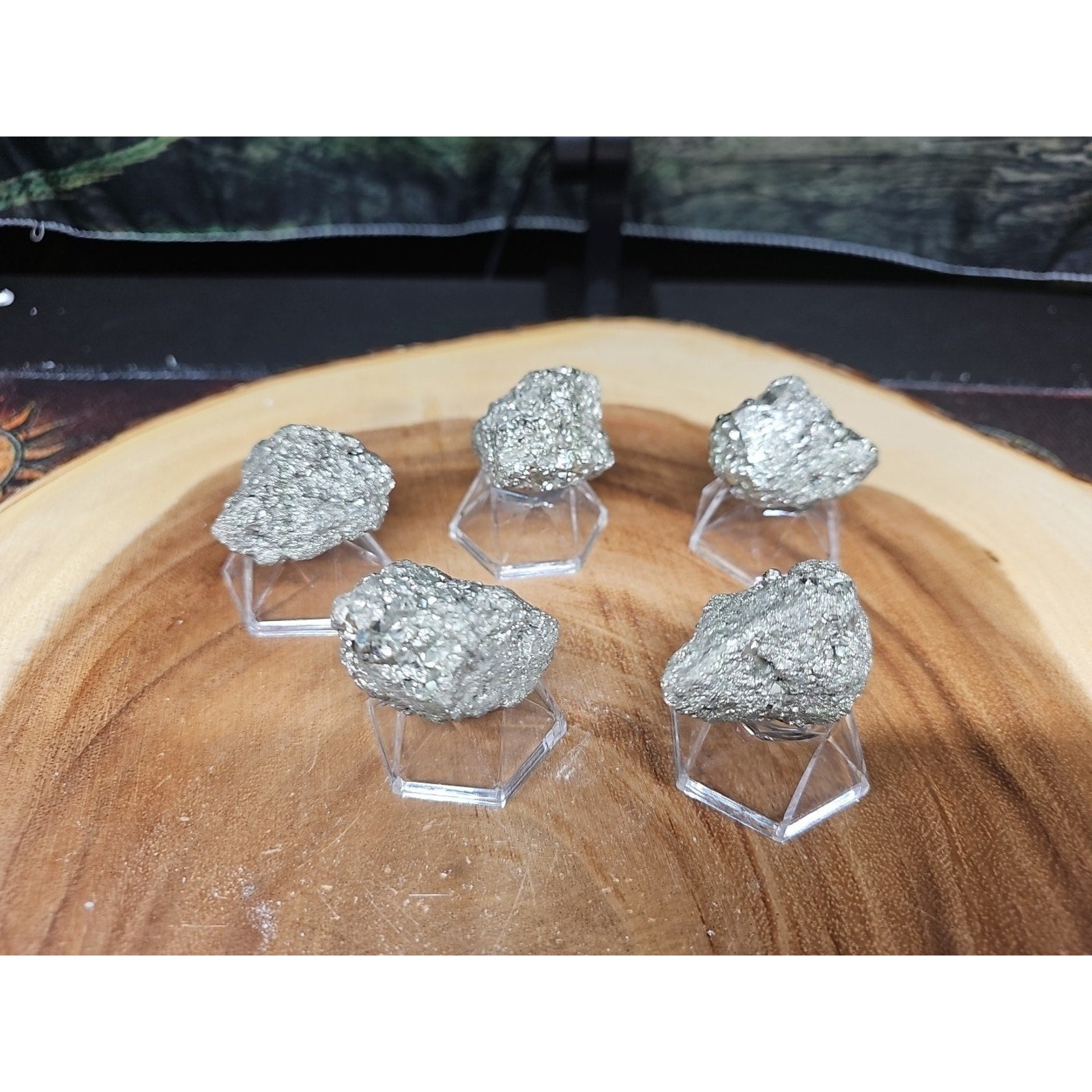 Quartz Pyrite Clusters Mineral 60-65 gr Each W/stand by CrystalCloud Company