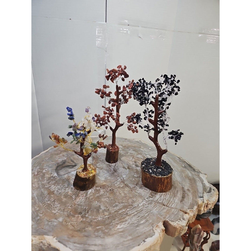 Crystal Gemstone Bonsai Tree — Carnelian, Amethyst & Quartz on Gold Branches | CrystalCloud Company by CrystalCloud Company