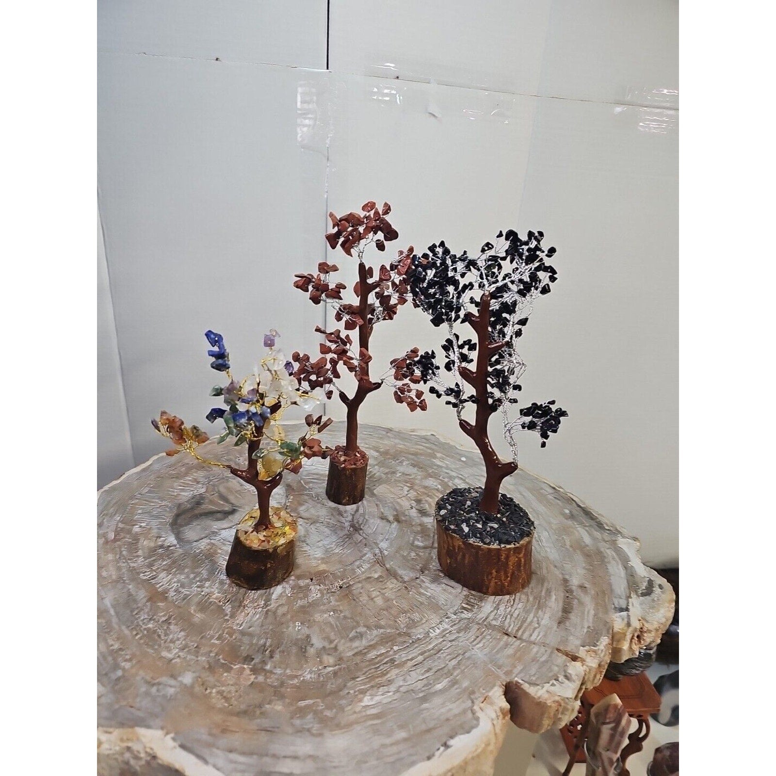 Crystal Gemstone Bonsai Tree — Carnelian, Amethyst & Quartz on Gold Branches | CrystalCloud Company by CrystalCloud Company