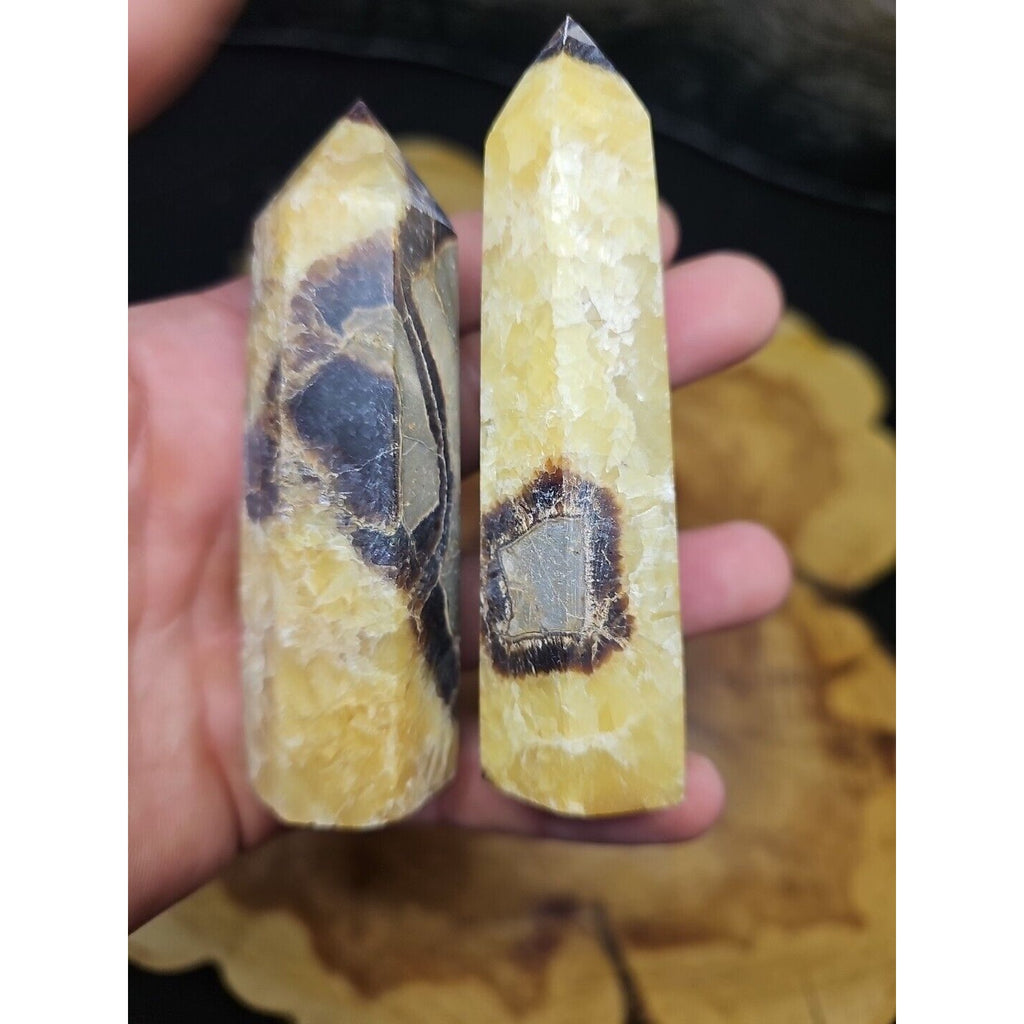 .59LB 2Pcs Natural Dragon Septarian Geode Quartz Cluster Crystal Point Healing by CrystalCloud Company