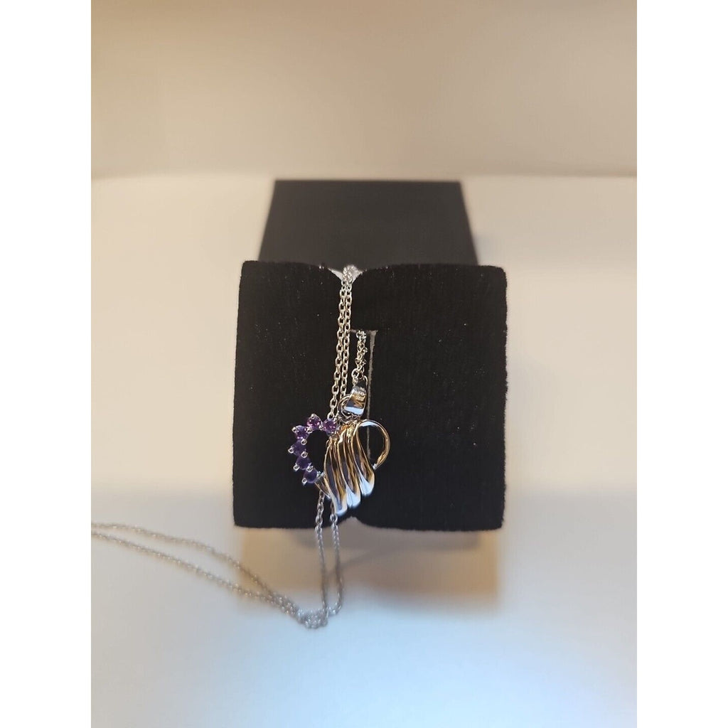 Amethyst Heart Pendant Necklace — 18-inch Sterling Silver Chain | CrystalCloud Company by CrystalCloud Company