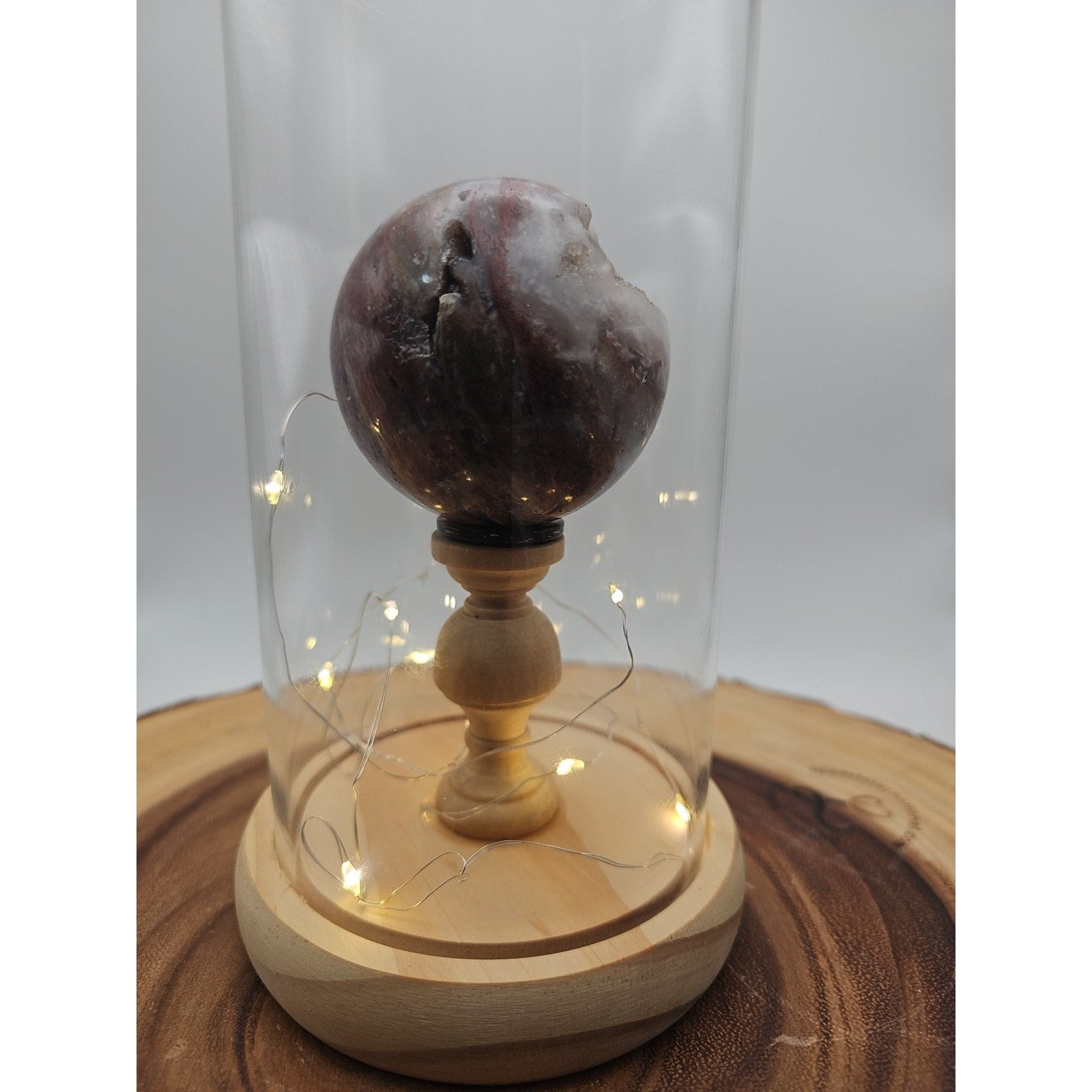 Druzy Ocean Jasper Sphere With Case 60mm by CrystalCloud Company