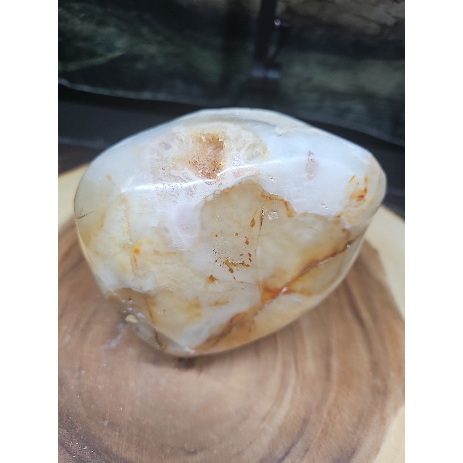 Natural 4.71lb Agate Carnelian Quartz Crystal Geode by CrystalCloud Company