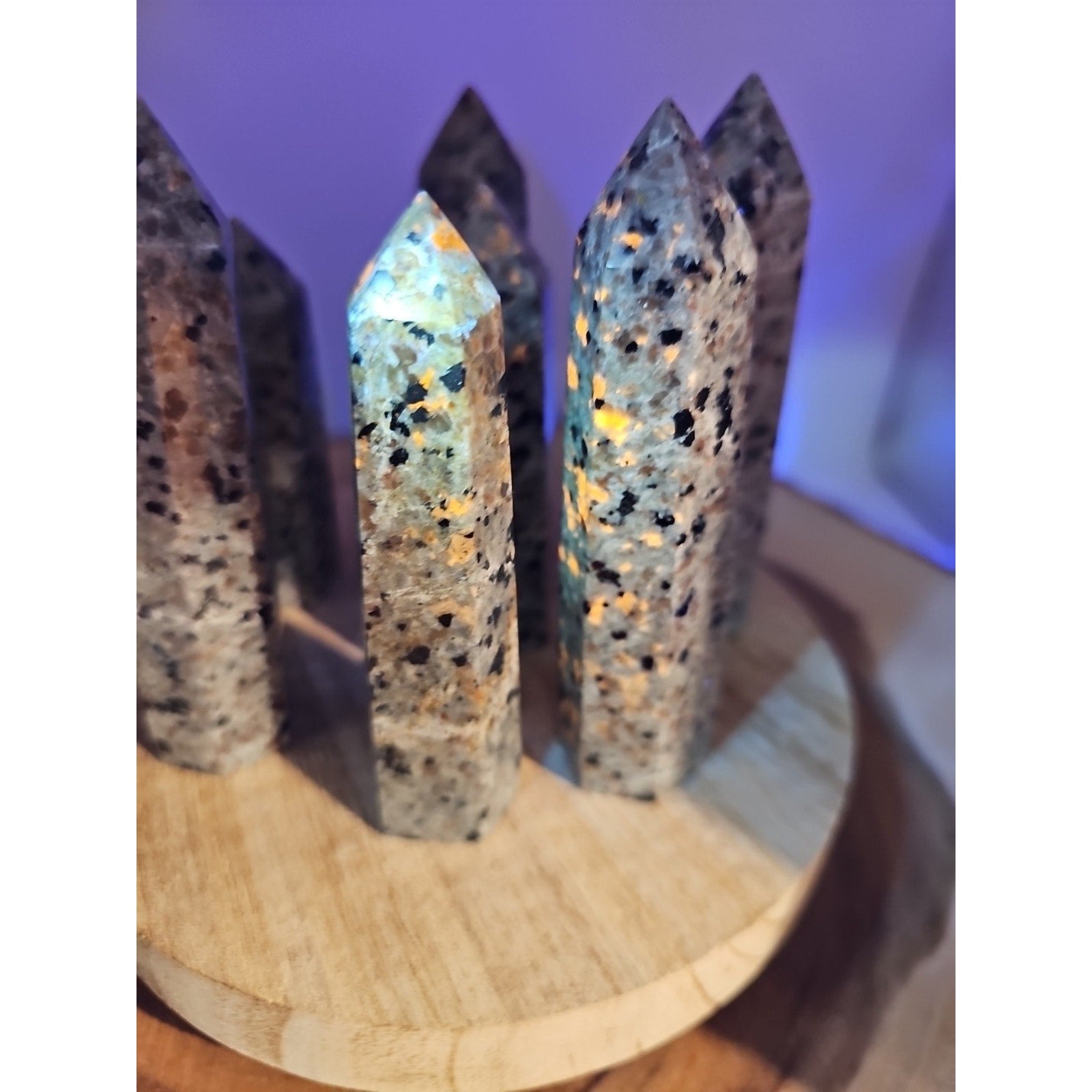 Yooperlite stone Tower UV Reactive 4in Tall Avg 98grams Avg 1 Each by CrystalCloud Company