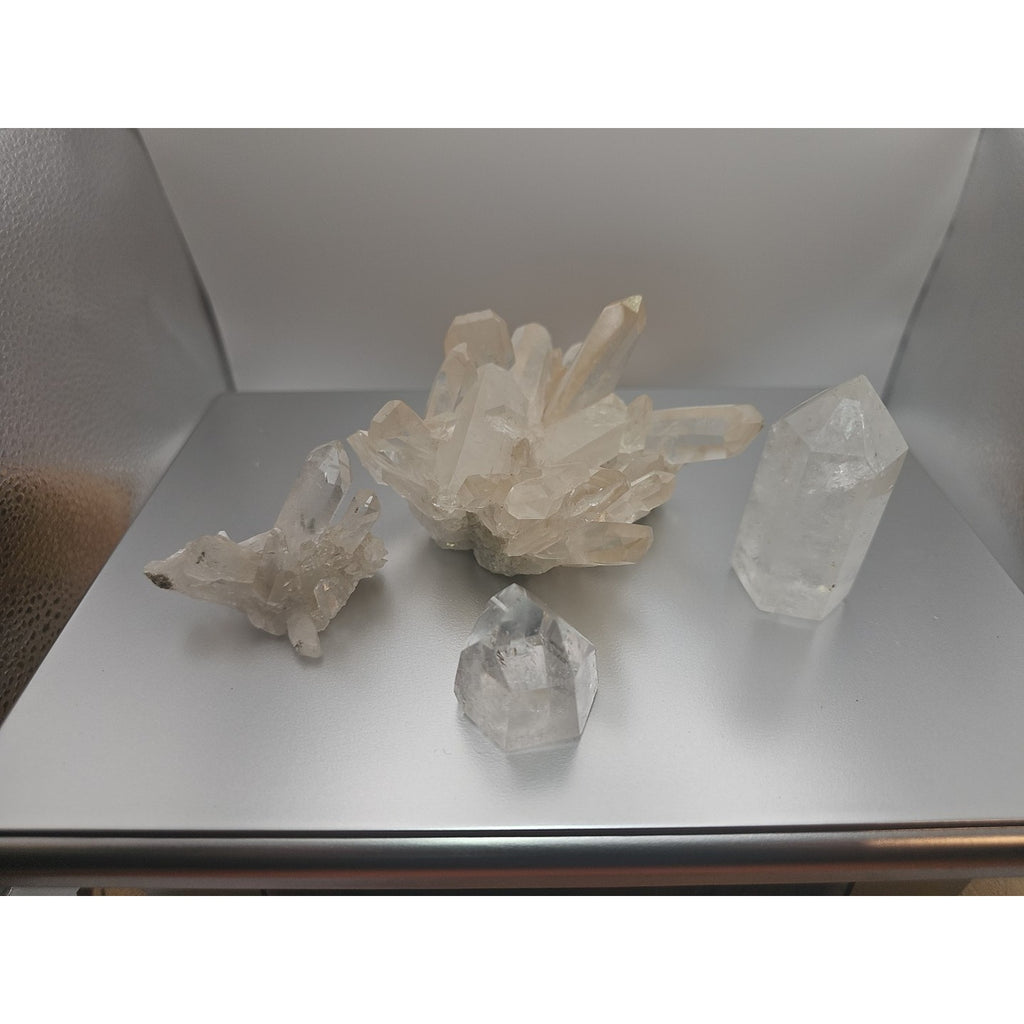 Quartz Crystal Cluster .97lb 4pcs by CrystalCloud Company