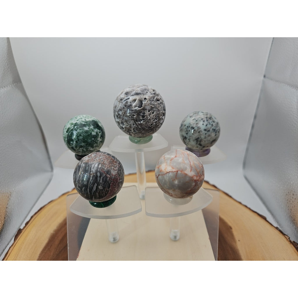 Ocean Jasper Sphere W/stand by CrystalCloud Company