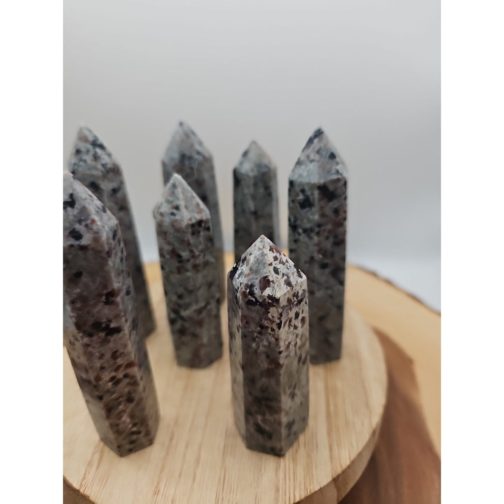 Yooperlite stone Tower UV Reactive 4in Tall Avg 98grams Avg 1 Each by CrystalCloud Company