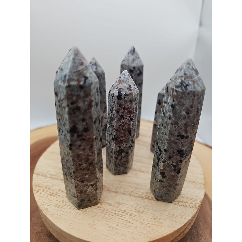 Yooperlite stone Tower UV Reactive 4in Tall Avg 98grams Avg 1 Each by CrystalCloud Company