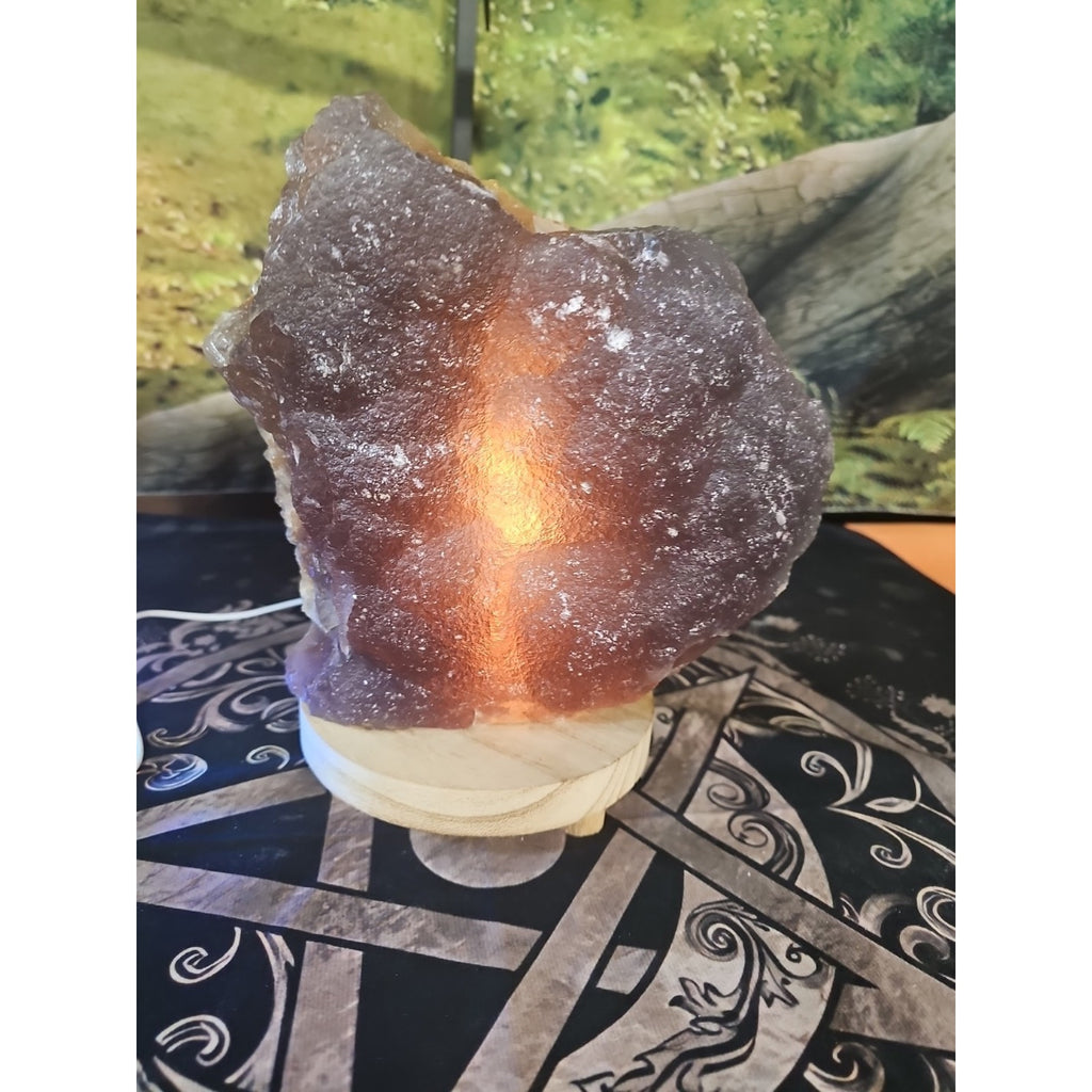 11.9LB Natural fluorite quartz crystal Cluster specimen W/led Back Light Stand by CrystalCloud Company