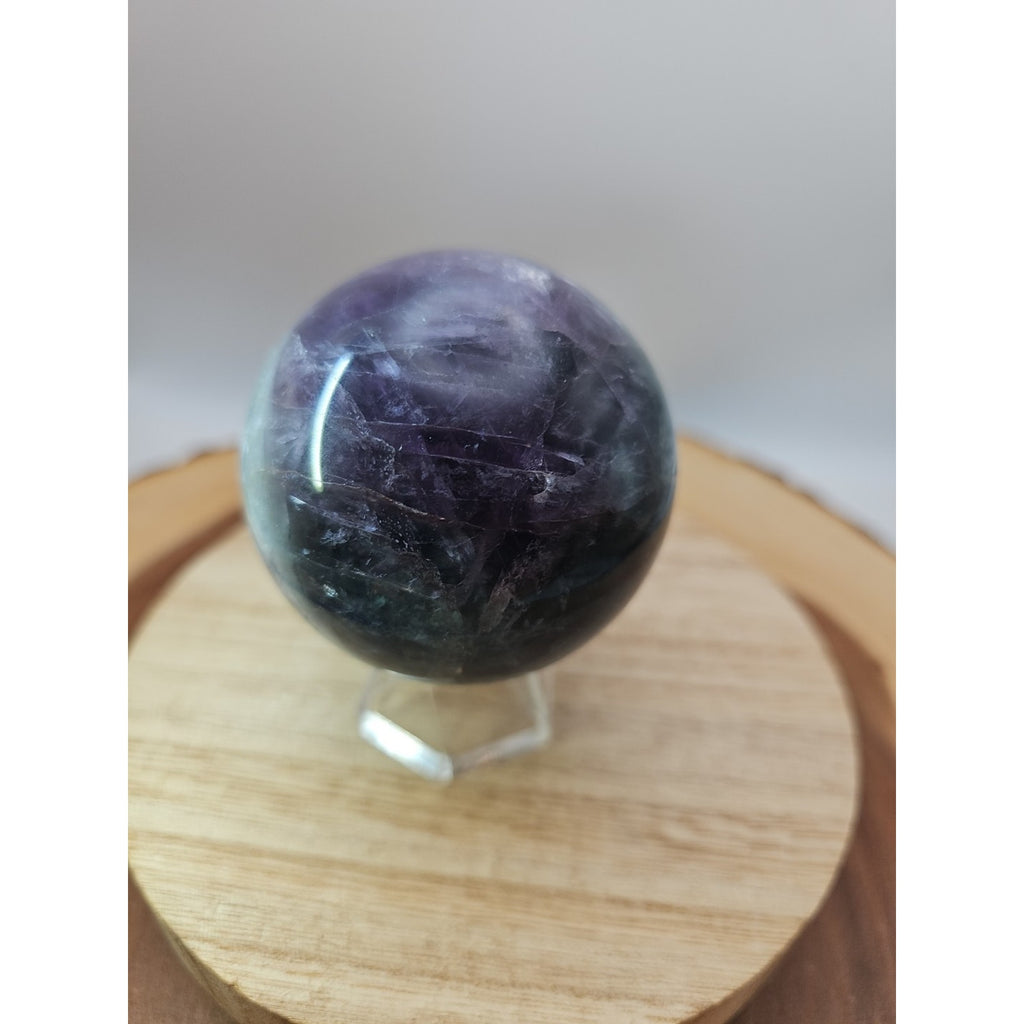 1.10lb Natural Rainbow Fluorite Quartz Crystal Sphere Ball Polished by CrystalCloud Company
