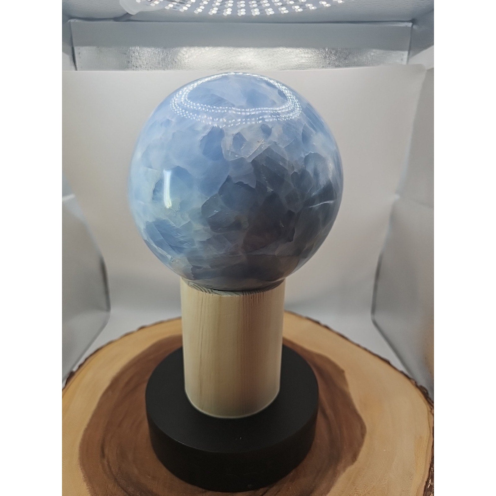 9.17LB Natural Blue crystalThe bal Quartz carved crystal decoration healing by CrystalCloud Company