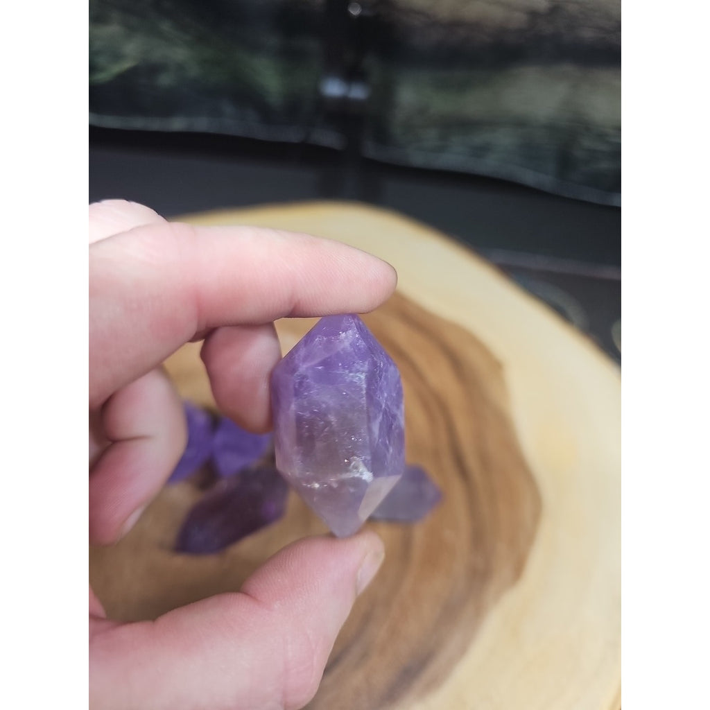 1each Natural Purple Amethyst Quartz Crystal Double Point Wand by CrystalCloud Company