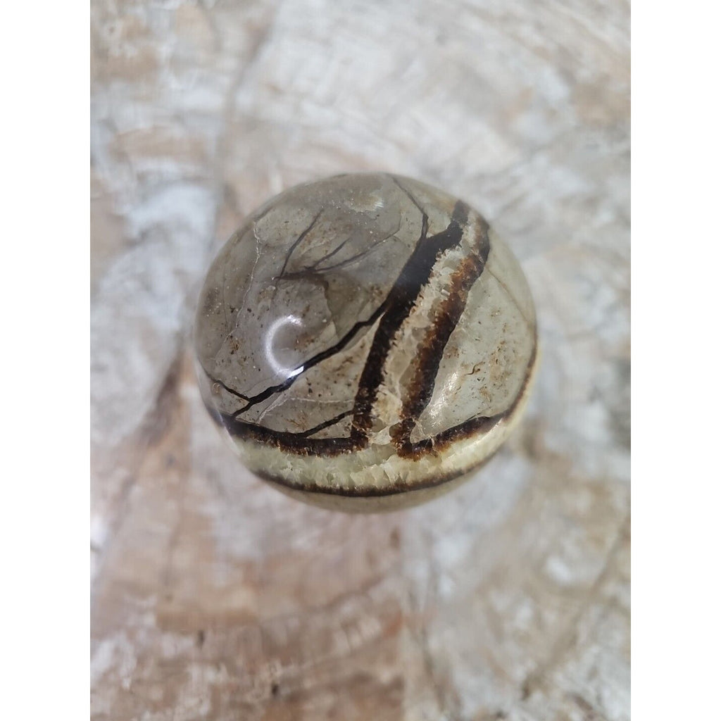 Natural Septarian Dragon Stone Crystal Sphere — 350g with Display Stand | CrystalCloud Company by CrystalCloud Company