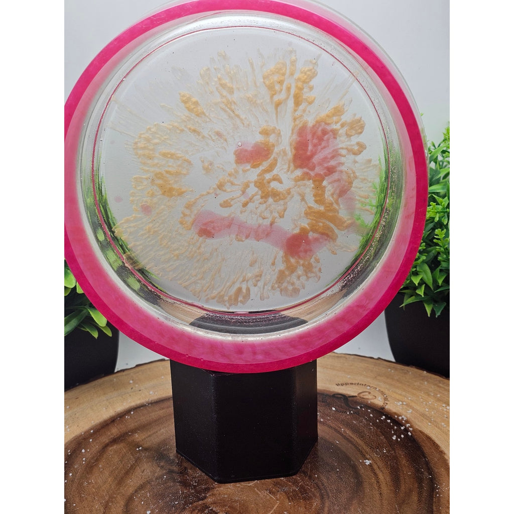 Handmade Resin Bowl Pink Gold Floral One of a Kind
