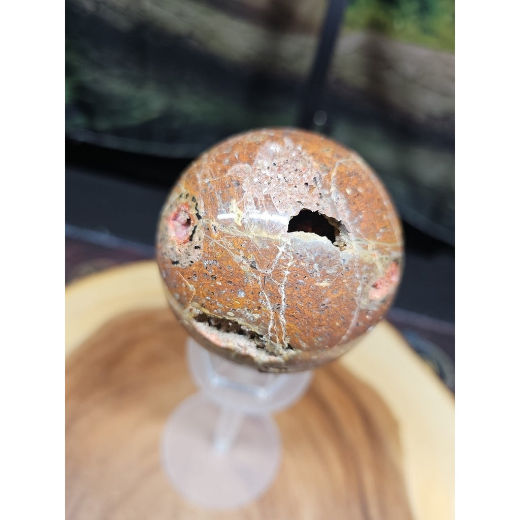 .91LB Natural Vesuvianite Agate Carnelian Crystal Geode Sphere Ball Healing by CrystalCloud Company