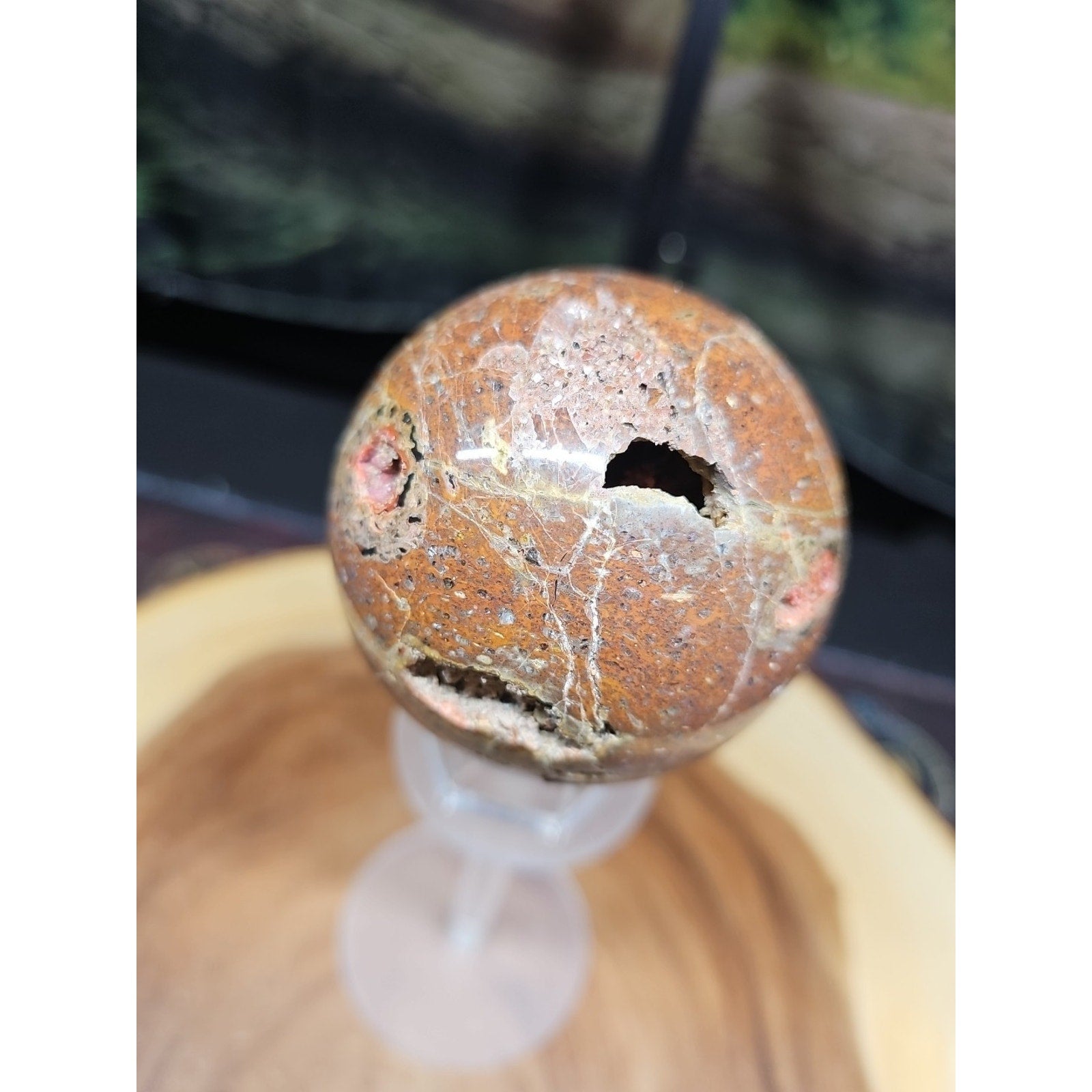 .91LB Natural Vesuvianite Agate Carnelian Crystal Geode Sphere Ball Healing by CrystalCloud Company