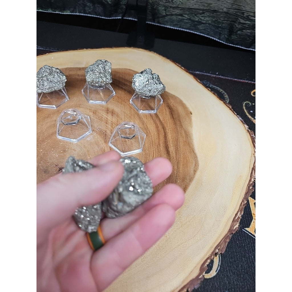 Quartz Pyrite Clusters Mineral 60-65 gr Each W/stand by CrystalCloud Company