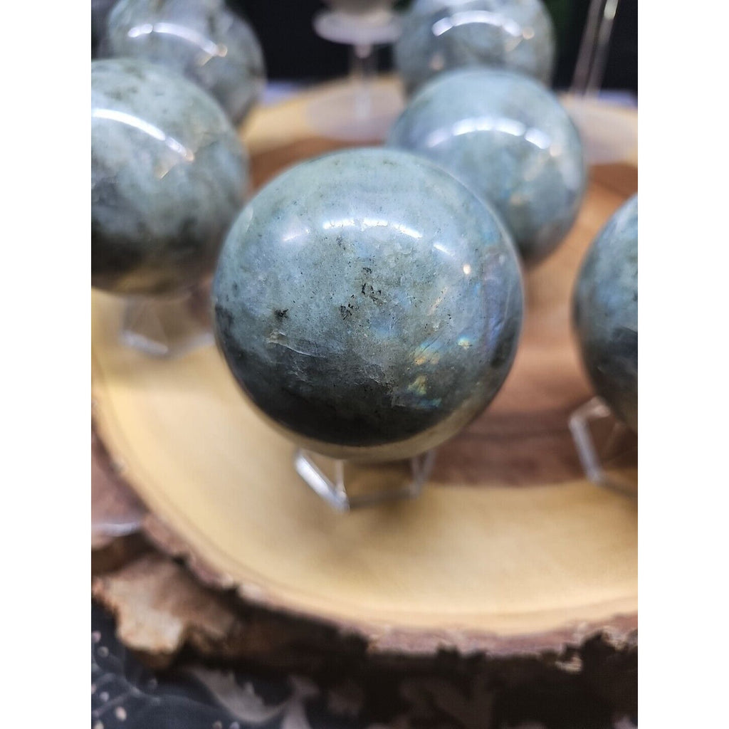 .95LB Avg 1Pc Natural Rainbow Labradorite Crystal Sphere Ball Polished by CrystalCloud Company