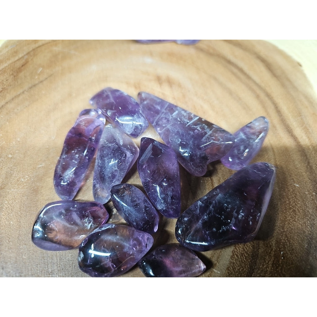 11Pcs Raw Natural Purple Amethyst Quartz Crystal Tumbled Healing Brazil .44lbs by CrystalCloud Company