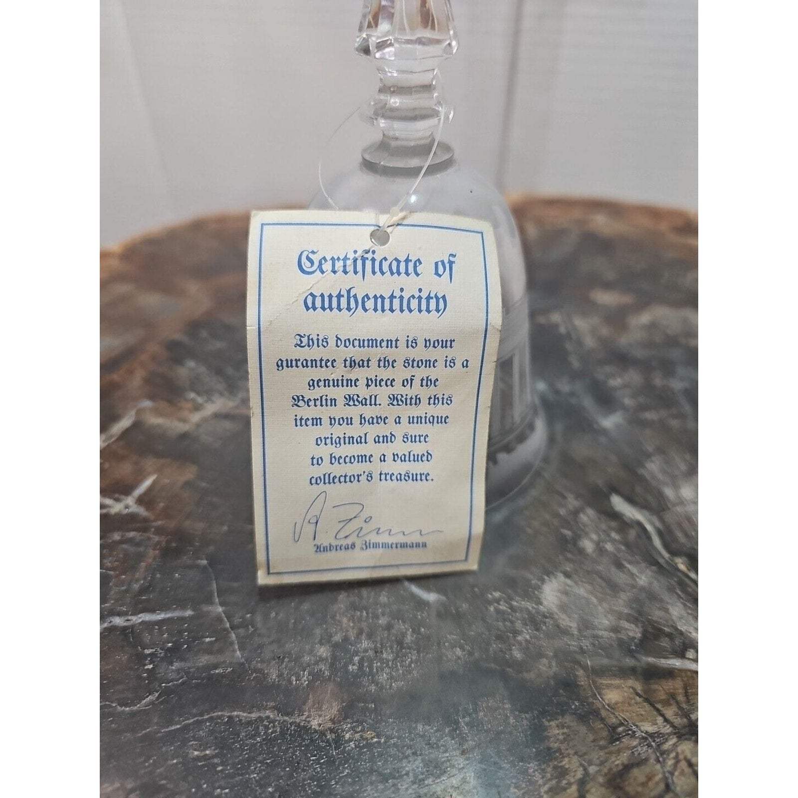 Crystal Bell Branderburg Hademade Limited edition.West Germany Berlin Wall by Branderburg