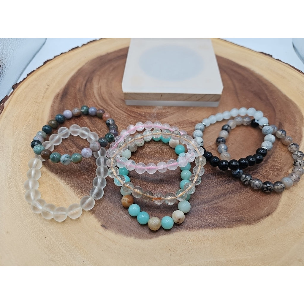 Natural Quartz Crystal Bracelets Lot 7pcs by CrystalCloud Company