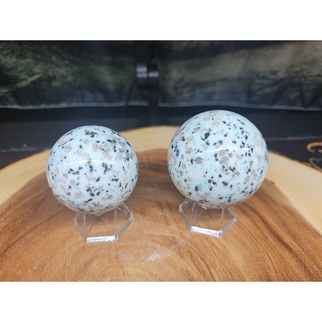 2Pcs A Set Of Natural Quartz Crystal Jasper Sphere Ball Polished 50-60mm &stand by CrystalCloud Company